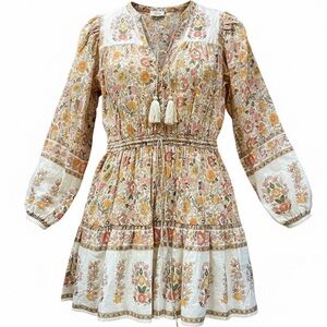 Elan Boho Dress Size Large Tassel Mini Dress